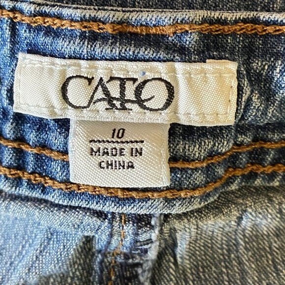 Cato Raw Edge Wide Leg 5 Pocket Boho Demin Capris Size 10 - Picture 6 of 8